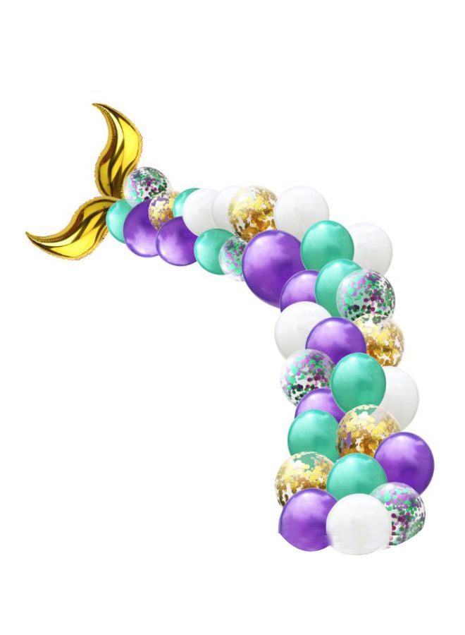 NIBEMINENT 43-Piece Custom Mermaid Metallic Balloon Set - Image 1