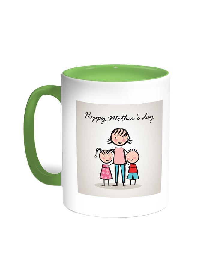 RKN Happy Mother's Day Printed Coffee Mug Green White - Image 1