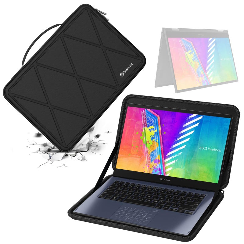 سمارتري جراب حماية صلب من مادة EVA من سماتري متوافق مع جهاز Asus Vivobook Go 14 Flip مقاس 14 بوصة (J1400)، وحقيبة كمبيوتر محمول لجهاز Asus Vivobook 14 (X8246). - Image 1