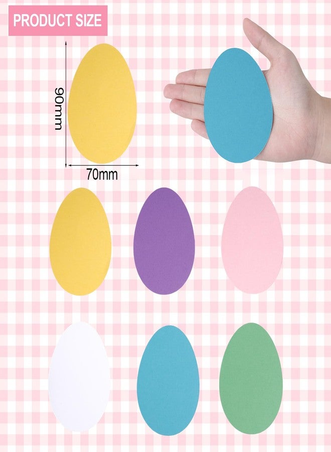 jiebor 60 Pcs Easter Egg Paper Cutouts Bulk for Spring Easter Classroom DIY Crafts Party Bulletin Board Home Office Wall Decor 3.5Inch - Image 2