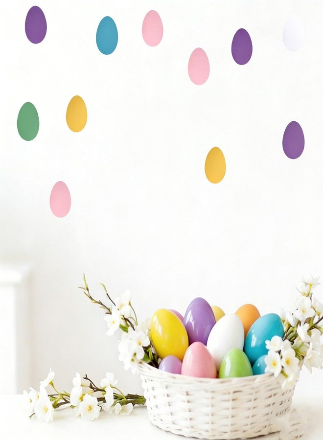 jiebor 60 Pcs Easter Egg Paper Cutouts Bulk for Spring Easter Classroom DIY Crafts Party Bulletin Board Home Office Wall Decor 3.5Inch - Image 5