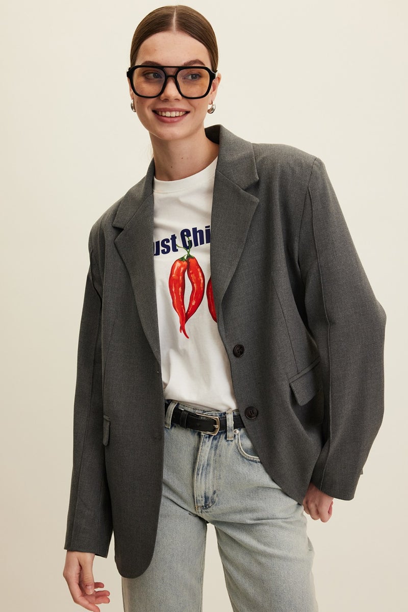 Manuka Classic Cut Blazer Jacket Grey  - Image 1