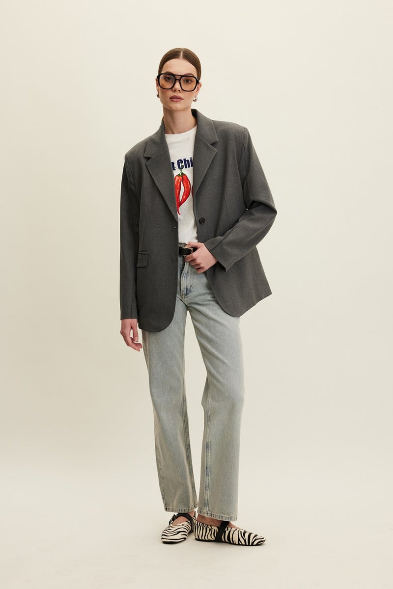 Manuka Classic Cut Blazer Jacket Grey  - Image 2