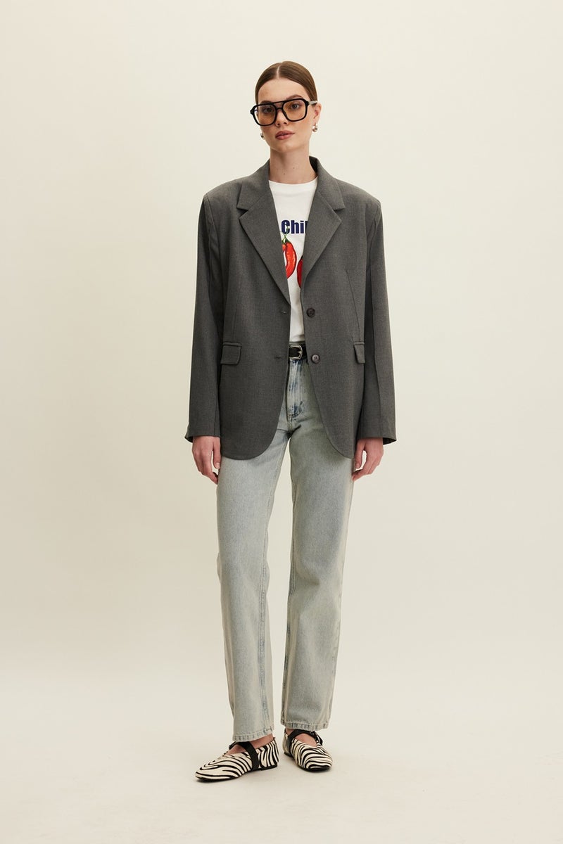 Manuka Classic Cut Blazer Jacket Grey  - Image 3