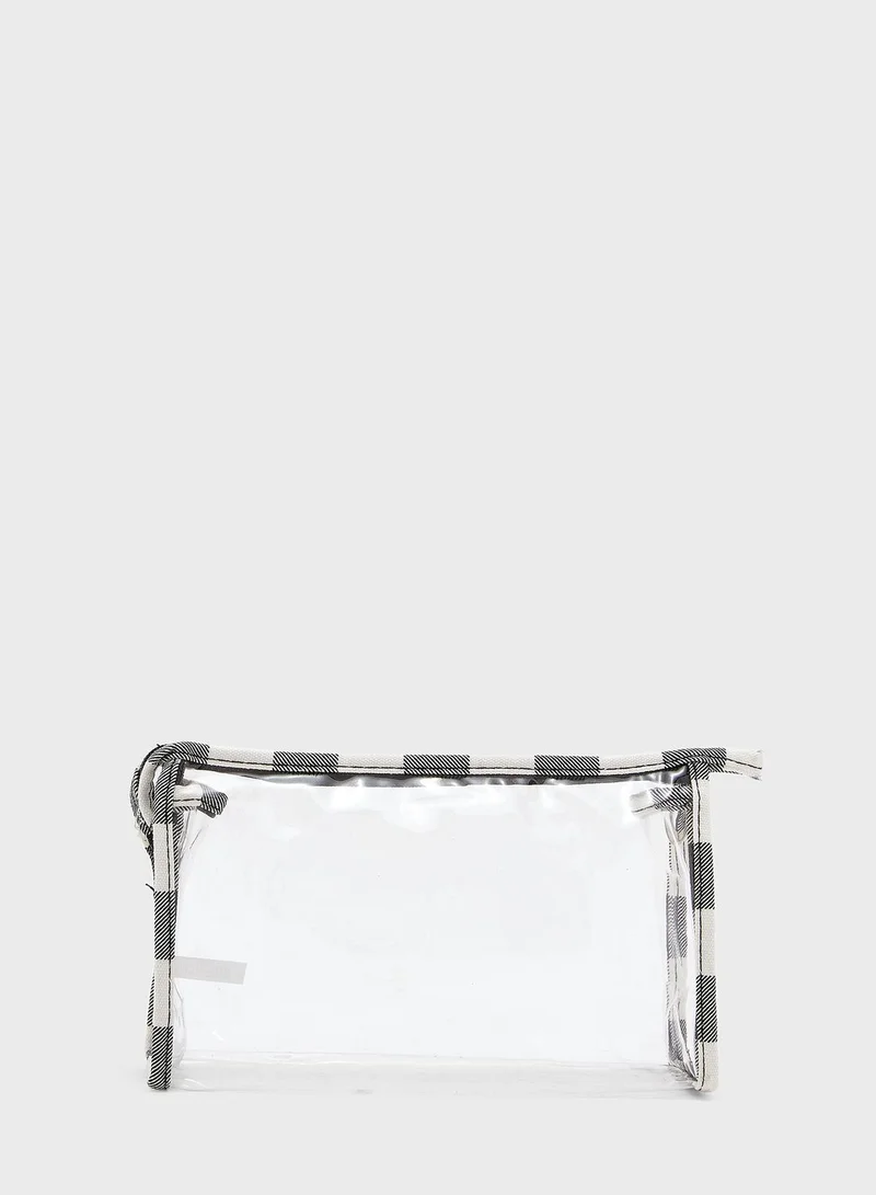 Ginger 2 In 1 Gingham Check Cosmetics Bag