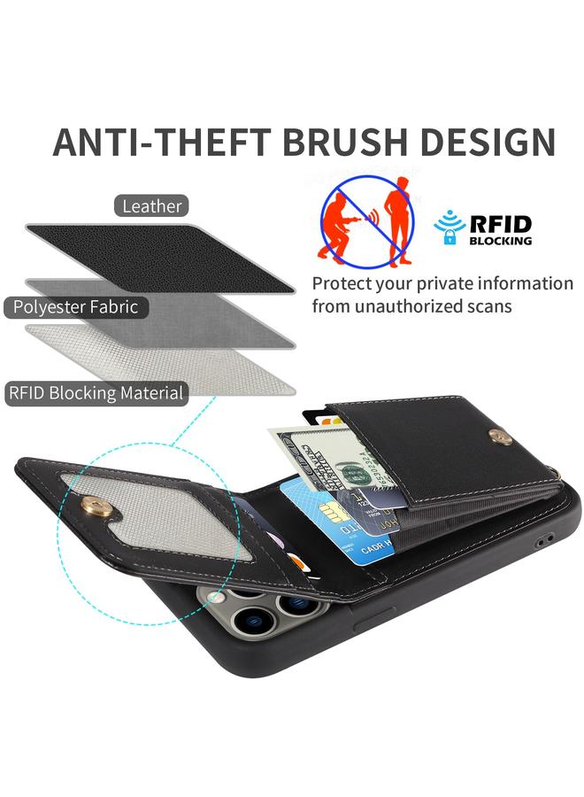 Zaboon Case For iPhone 13 Pro Crossbody Lanyard Zipper Wallet Leather Phone Case - Image 4