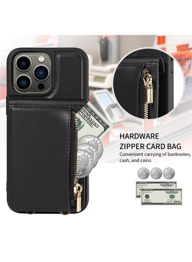 Zaboon Case For iPhone 13 Pro Crossbody Lanyard Zipper Wallet Leather Phone Case - Image 3