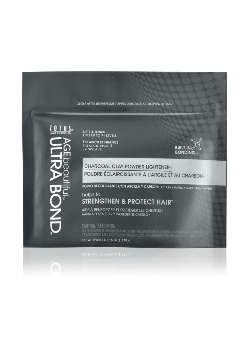 AGE beautiful AGE beautiful Charcoal Clay Powder Hair Lightener with Ultra Bond Building | Strengthens, Protects & Nourishes | Lifts up to 7+ Levels | Lightens & Tones in One-Step | 6 Oz 