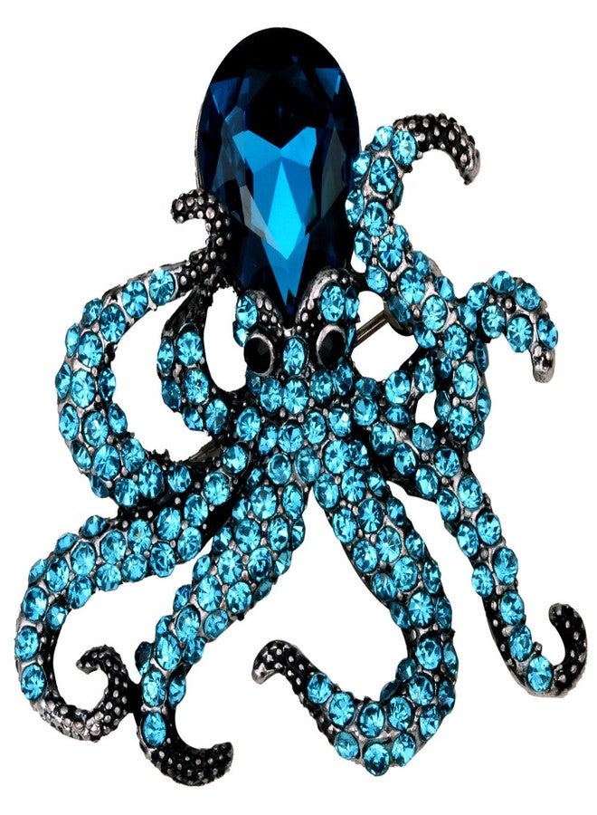 YACQ بروش أخطبوط كريستالي مخيف من YACQ Jewelry، مثالي لحفلات الهالوين، وإكسسوارات الأزياء التنكرية، وهدايا للنساء والصديقات والزوجات. - Image 1