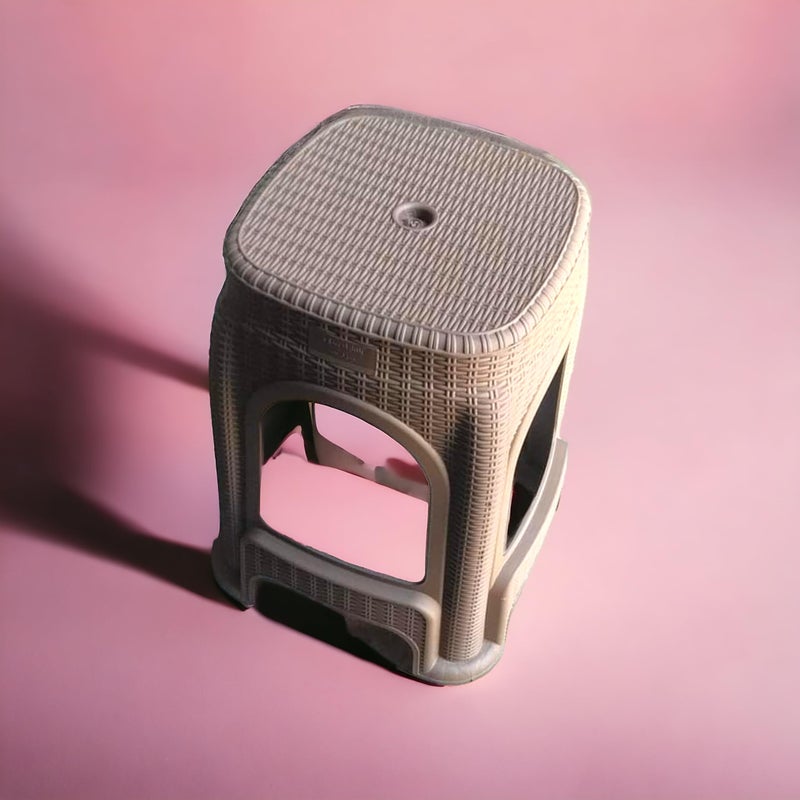 Generic Plastic Rattan Stool Without Rest - Beige - Image 1
