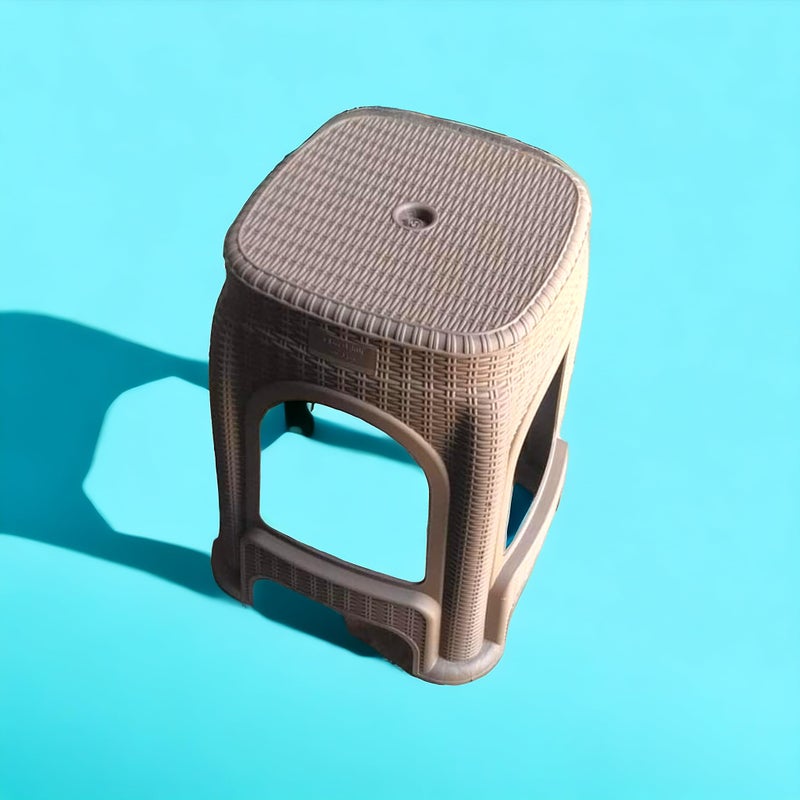 Generic Plastic Rattan Stool Without Rest - Beige - Image 2