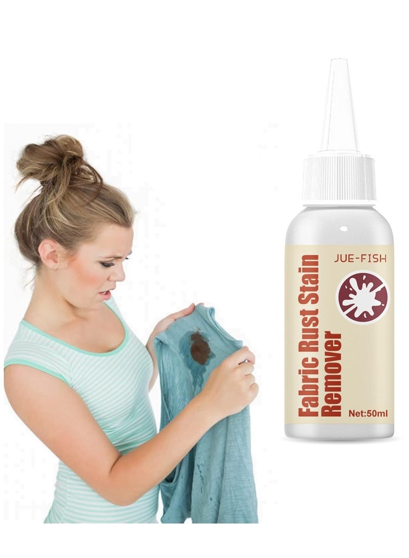 JUE-FISH Fabric Rust Stain Remover (50ml), Strong Waterless Cleaner for Clothes – Emergency Stain Rescue and Laundry Cleansing Agent – Effective Rust and Stain Remover for Garments - Image 1