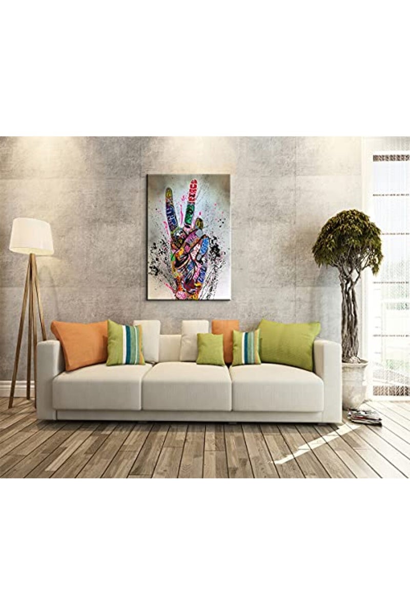 Mistyefly Graffiti Wall Art Colorful Poster Decor Street Canvas Pop for Living Room Ready to Hang (24''Wx36''H) - Image 5