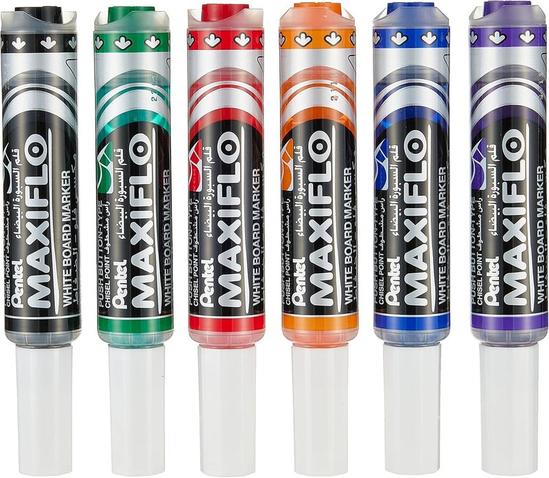 Pentel Maxiflo WB Marker Chl Wlt=6Pc - Image 1