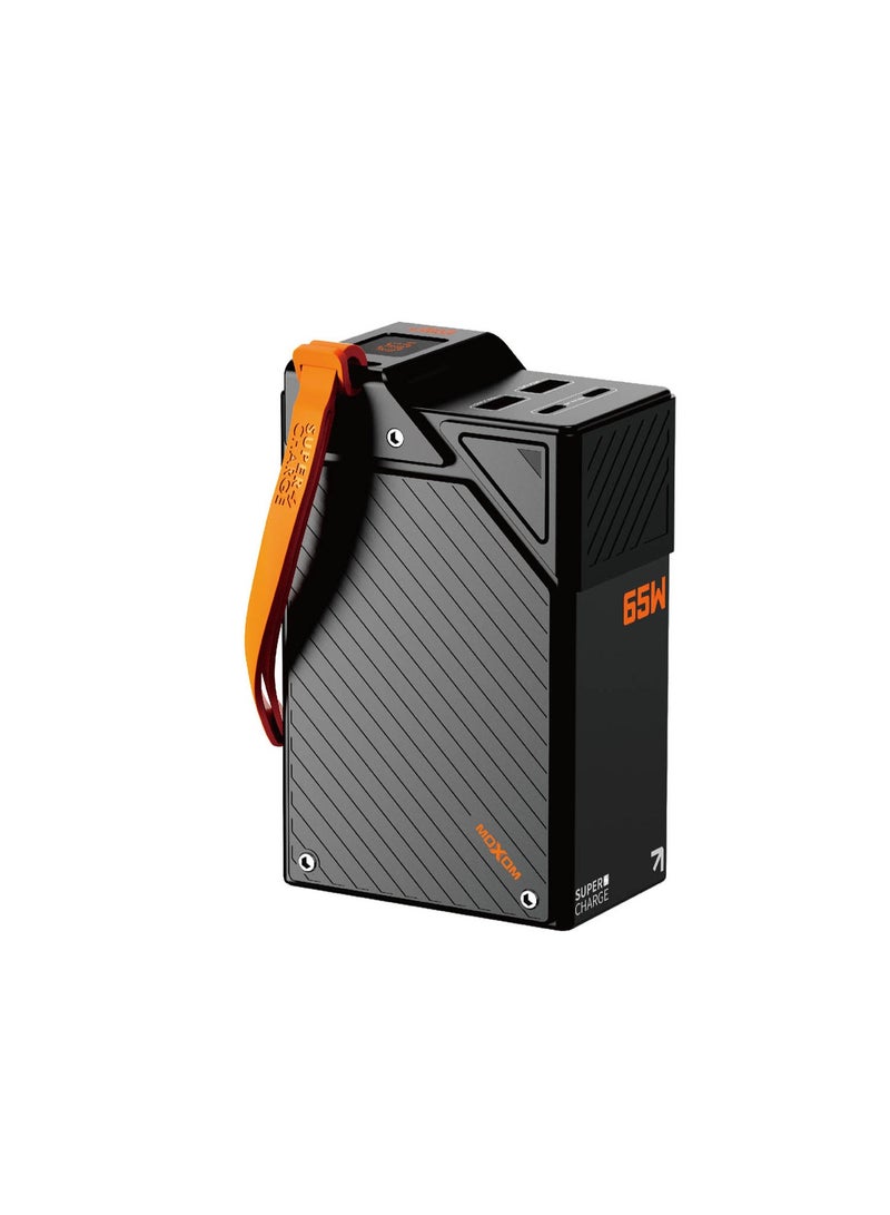 MOXOM MX-PB186 30000mAh Power Bank 65W Fast Charging Portable Charger With LCD Display Dual USB-A Dual USB-C PD Laptop Charging Black - Image 1