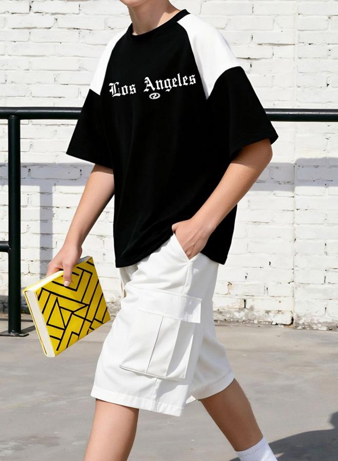 Take Two Men Color Block Raglan Sleeve T-Shirt and Shorts Set - Image 5