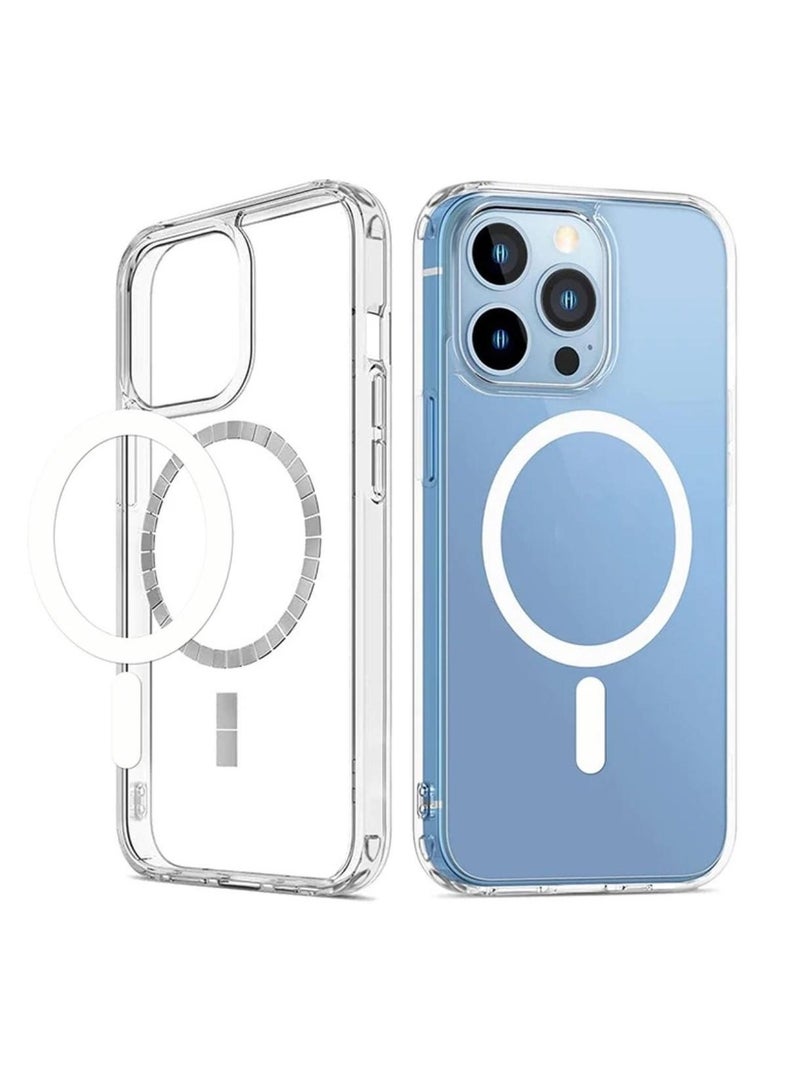 I Phone 15 Pro Clear transparent TPU Case, Cover ,  Magnetic , Wireless Charging, Scratch & Yellowing Resistant, Drop Protection - Image 1