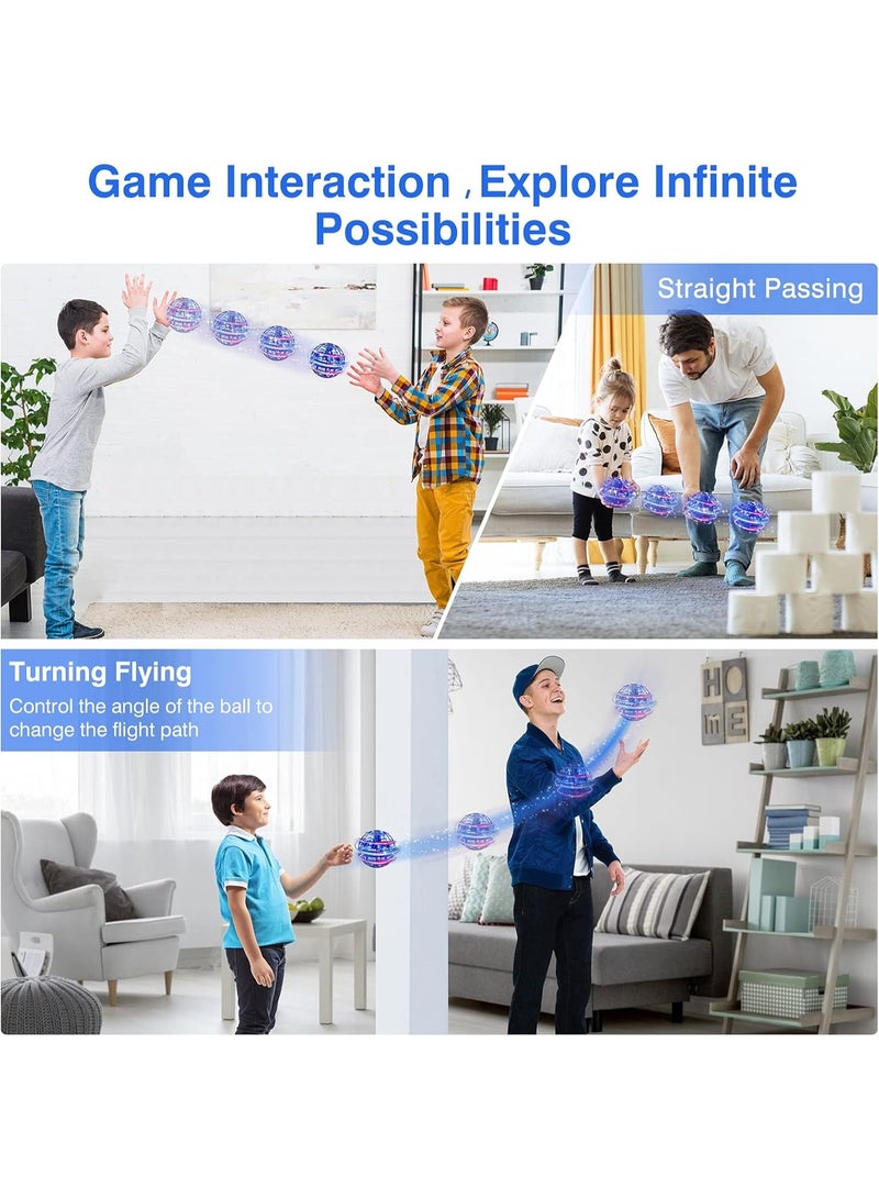 Gonice Flying Orb Ball Toy - Hand Controlled Hover Boomerang with RGB Lights, Fidget Spinner Mini Drone, Safe Indoor Outdoor Gift for 6+ Boys Girls Teens (Blue) - Image 5