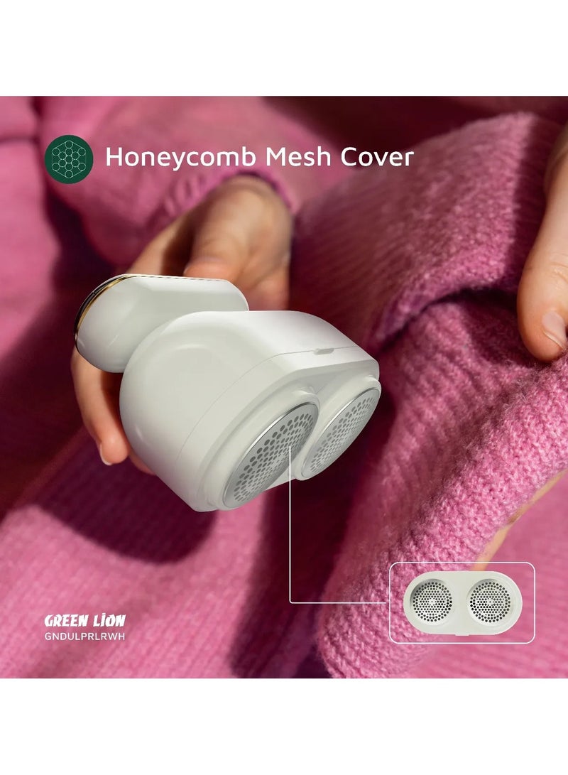 GREEN LION DualPro Digital Fabric Electric Lint Remover with USB Rechargeable & Working Time 2.2 hrs / Speed Gear 3 Levels / Lint Bin 130 ml / Comfortable Handgrip / Max Range 6900RPM - White - Image 5