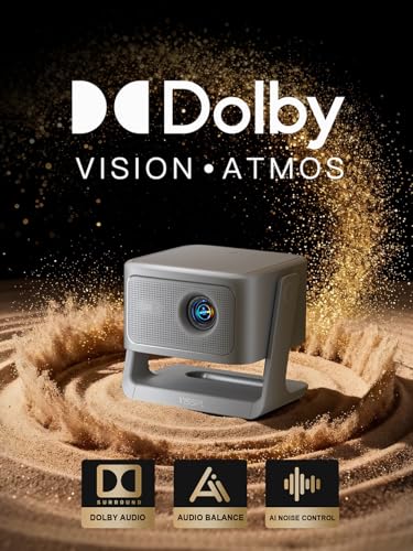 VISSPL 【2200ANSI & Officially-Licensed APP】Smart 4K Projector with WiFi and Bluetooth, VISSPL 3D Dolby Audio and Auto Focus Portable Outdoor Projector, Movie Home Theater Proyector with 360° Adjustable Stand - Image 5