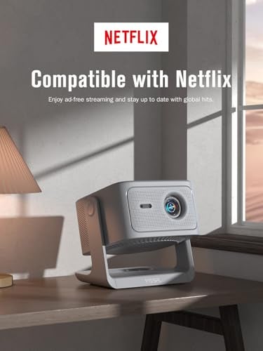 VISSPL 【2200ANSI & Officially-Licensed APP】Smart 4K Projector with WiFi and Bluetooth, VISSPL 3D Dolby Audio and Auto Focus Portable Outdoor Projector, Movie Home Theater Proyector with 360° Adjustable Stand - Image 2