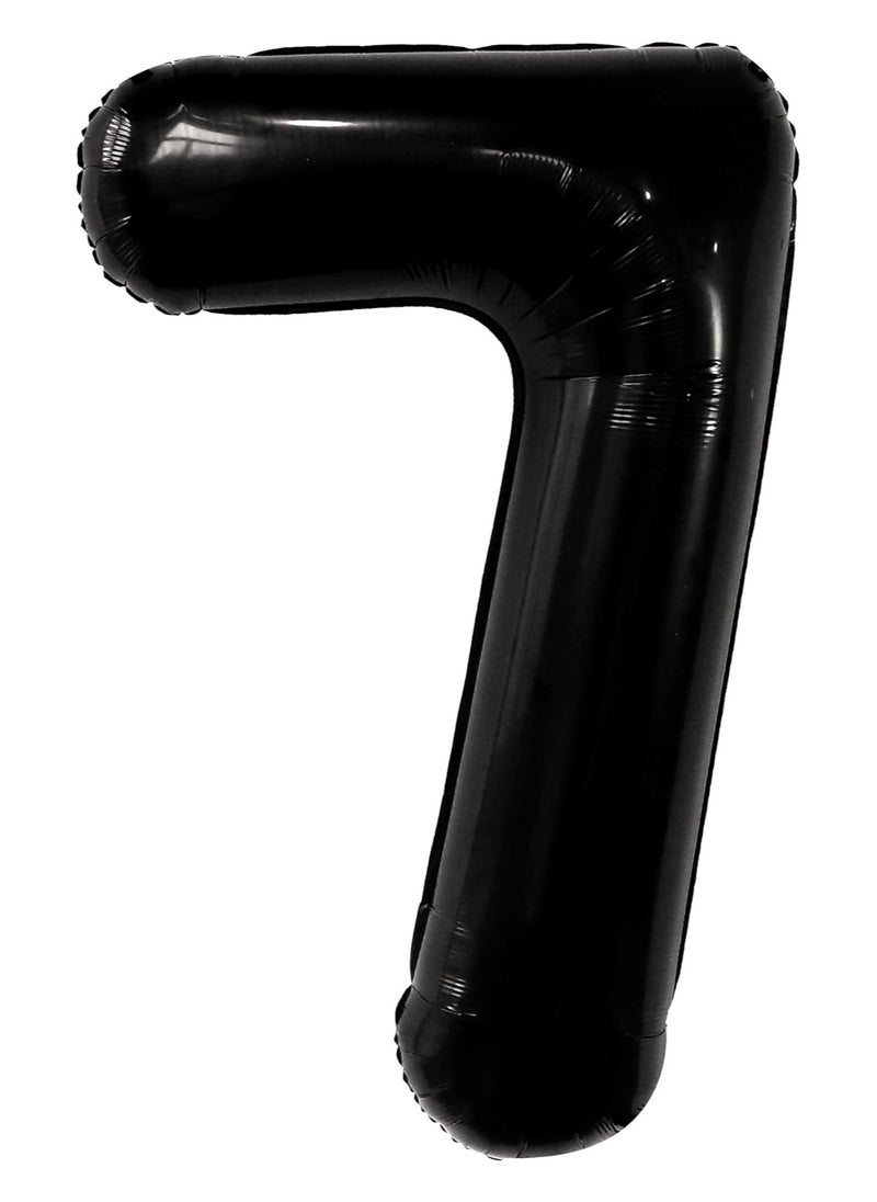 KATCHON - Black Number 7 Foil Balloon for 7th Birthday Decoration - Image 1