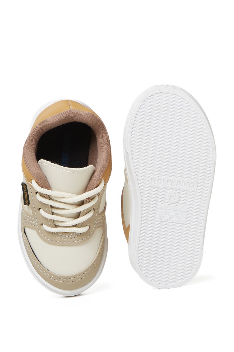 MOLEKINHO SNEAKERS for INFANT BOYS – White SHOES with Lace Up | Comfortable PU Upper & TPR Sole - Image 5