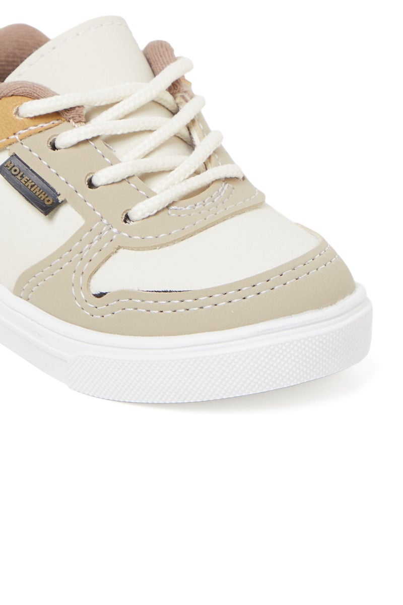 MOLEKINHO SNEAKERS for INFANT BOYS – White SHOES with Lace Up | Comfortable PU Upper & TPR Sole - Image 4