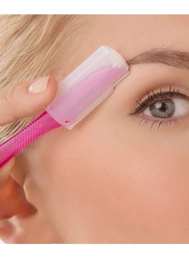 شيك ماكينة حلاقة Intuition Touch-Up لتقشير الحواجب والوجه بشفرة واحدة مع غطاء، 3 شفرات حلاقة - Image 3