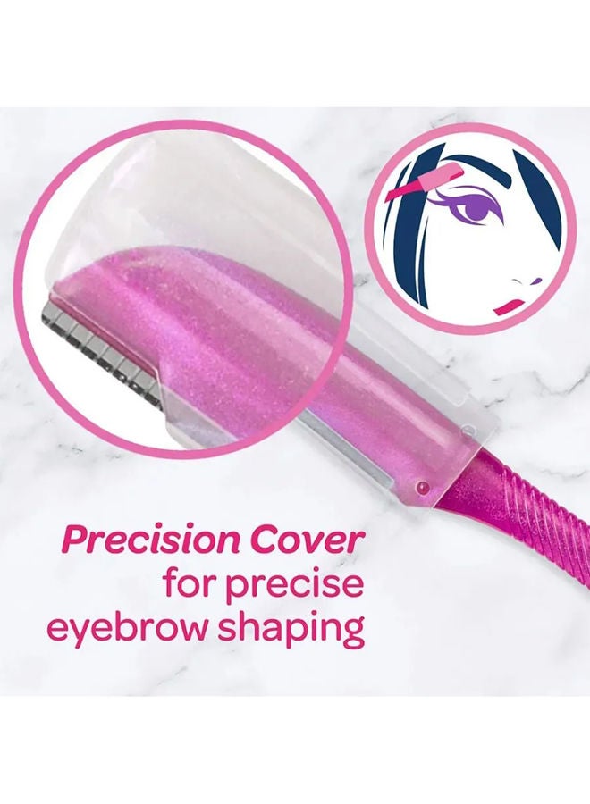 شيك ماكينة حلاقة Intuition Touch-Up لتقشير الحواجب والوجه بشفرة واحدة مع غطاء، 3 شفرات حلاقة - Image 4