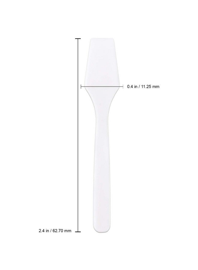 PANA 200pcs Cosmetic Make Up Disposable Plastic 2.5" Spatulas Skin Care Facial Cream Mask Spatula (WHITE-200 Pieces in a Box) - Image 2