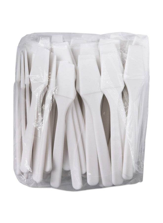 PANA 200pcs Cosmetic Make Up Disposable Plastic 2.5" Spatulas Skin Care Facial Cream Mask Spatula (WHITE-200 Pieces in a Box) - Image 4