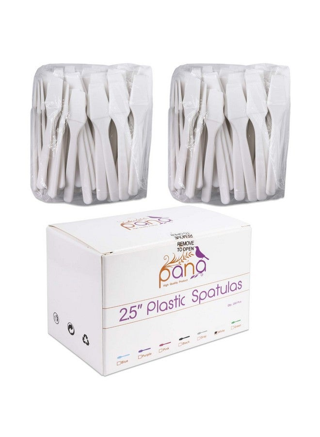 PANA 200pcs Cosmetic Make Up Disposable Plastic 2.5" Spatulas Skin Care Facial Cream Mask Spatula (WHITE-200 Pieces in a Box) - Image 1