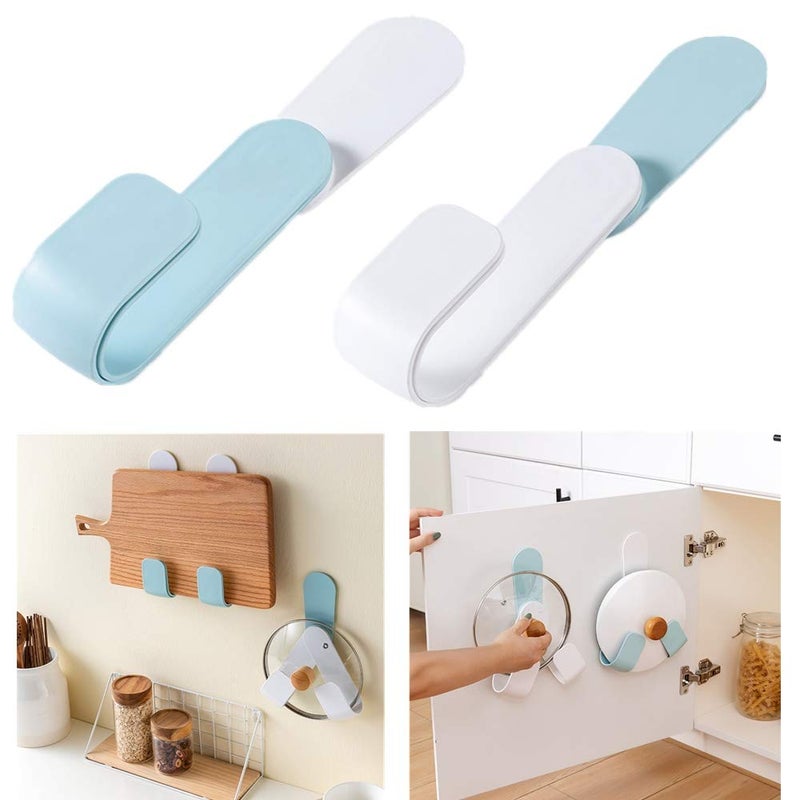 Samyki Pot Lid Holders Pot Racks Kitchen Cookwear Pan Pot Cover Organizer Wall Mounted Pan Lid Holder Rack Cupboard Cabinet Organiser Saucepan Rack Storage Adhesive Installation 3PCS - Image 2