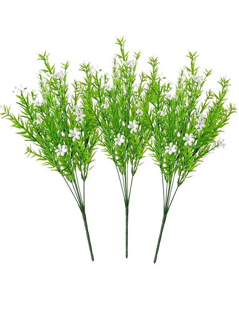 Mordely 3 PCS Outdoor Artificial Fake Flowers UV Resistant Orchid Leaf Plants, Faux Plastic Greenery Cymbidium for Indoor Outside Hanging Planter Garden Porch Window Box Home Wedding Decor  - Image 1