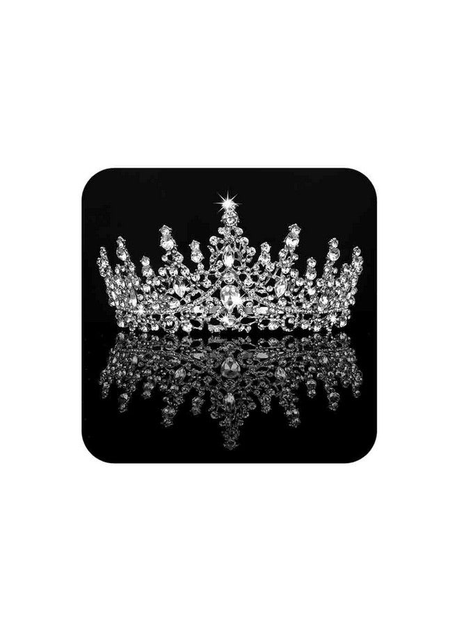 تاج وتاج للنساء تاج الملكة الكريستالي تاج من أحجار الراين للفتيات العروس إكسسوارات شعر الزفاف لحفلات الزفاف وأعياد الميلاد وحفلات التخرج