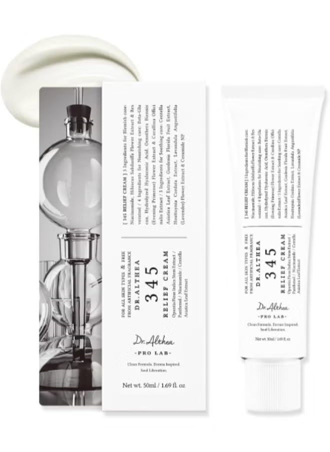 Dr.althea - Dr.Althea 345 Relief Cream, Daily Face Moisturizer, Blemish Relief Care, Soothing Recovery & Moisture with Niacinamide, Panthenol, Korean Vegan Skincare for All Skin Types 50ml - Image 1