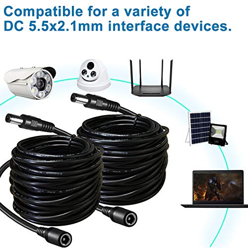 SIOCEN 2-Pack 20FT DC Power Extension Cord 5.5mm x 2.1mm,12v DC Power Supply Adapter for CCTV Security IP Camera Surveillance Indoor Dvr Standalone LED Strip,Car,12 Volt Male to Female Plug Cable - Image 5