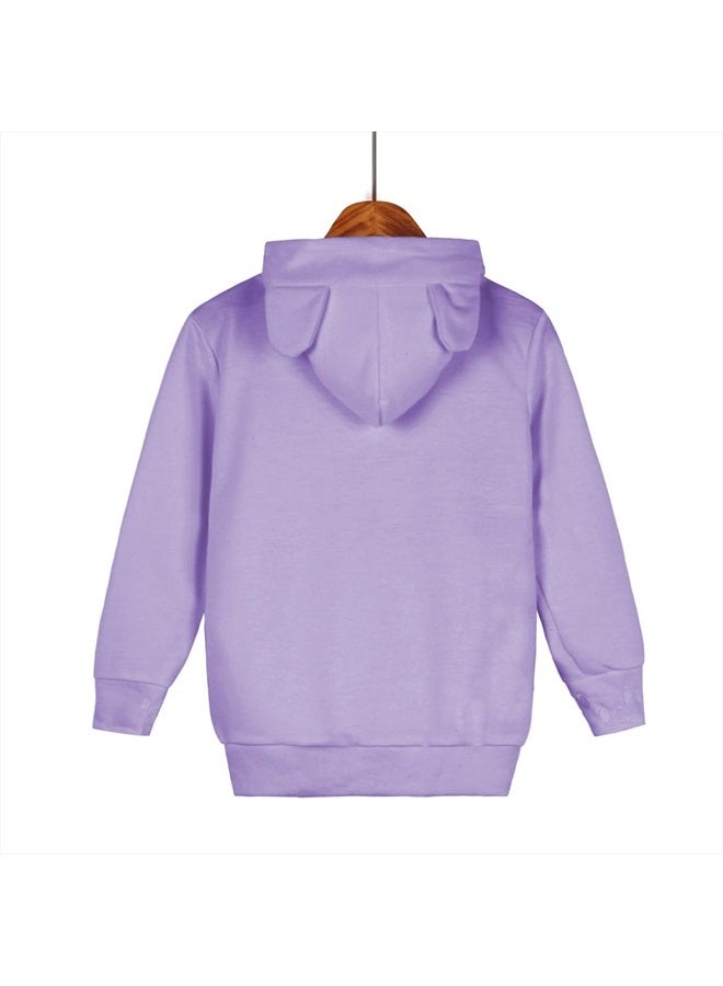 Alyc Boys Girls Hoodies - Pet Holder Kitten Puppy Carriers Pullover Long Sleeve Cat Ear Sweatshirt with Removable Inner Pouch Lavender  - Image 2