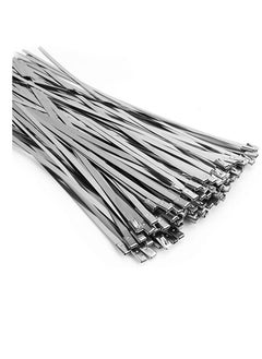 ماركة غير محددة 304 Stainless Steel, Strong and Durable Metal Cable Zip Ties, Multi-purpose Heavy Duty Self-locking Cable Tie  - Image 1