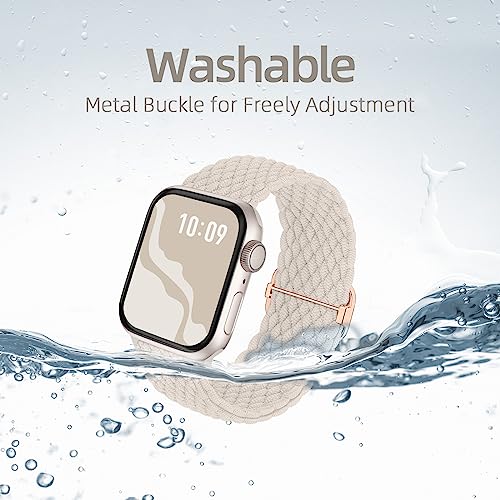 Suitisbest Braided Stretchy Solo Loop Compatible for Apple Watch Band 38mm 40mm 41mm 42mm 44mm 45mm 46mm 49mm for Women Men, Nylon Elastic Straps Wristbands for iWatch Series 10 9 8 7 6 SE 5 4 3 2 Ultra Ultra 2 - Image 2