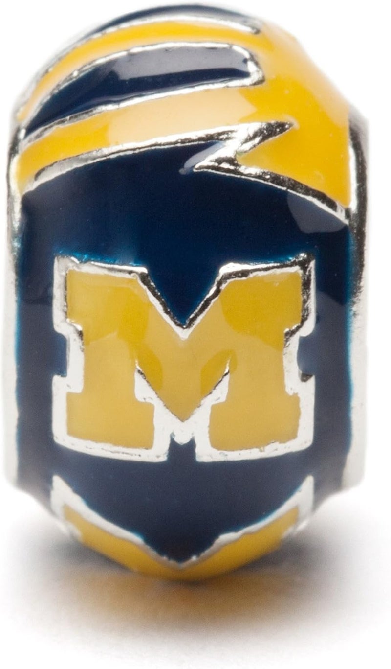 Stone Armory Charm for Michigan Wolverines – University of Michigan Charm Features Round M – Stainless Steel Compatible with Pandora Bracelets – UM Jewelry - Gift for Fans & Alumni - Image 1