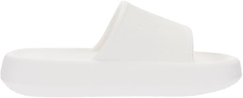 BRONAX Pillow Slippers for Women and Men | House Slides Shower Sandals | Cushioned Thick Sole 40-41 White - Image 5