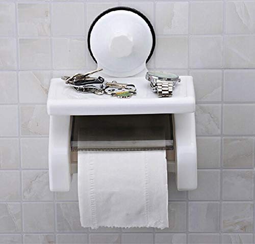 Delzon Heavy Duty Plastic Tissu Paper Holder for Kitchan Toilet Bathroom Easy to Use Roll Holder with Self Adheshive Holder - Image 1