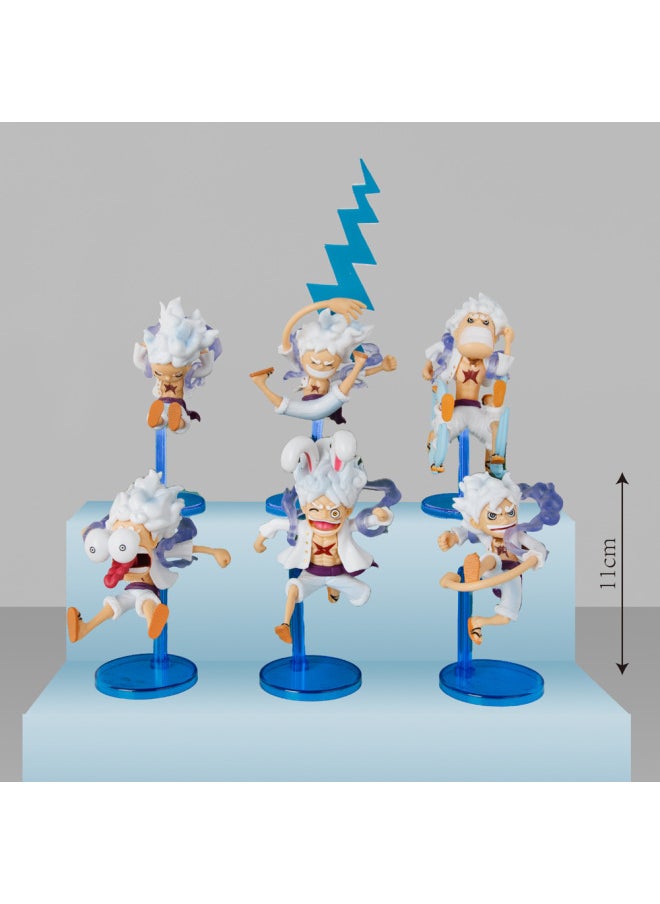 null - One Piece Cartoon Handmade Q Version Nika Luffy Blind Box Handmade Ornaments Sun God Form Five-gear Luffy-color:Version Of Nika Luffy 6 Models [bag] - Image 1