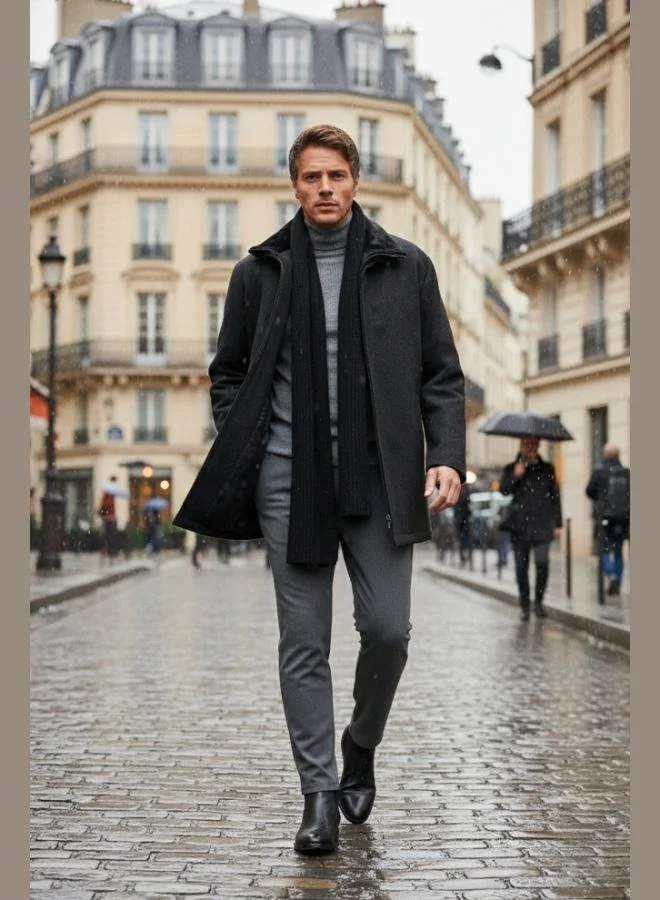 Buratti Buratti Slim Fit Removable Furry Collar Detailed Lined Cashmere Coat Men's COAT 58400217