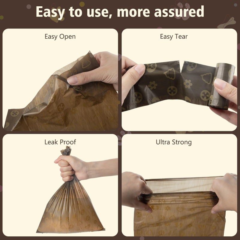DealBeta DBFAIRY Dog Poop Bags, 270 Count Pet Waste Bags Strong Thick, Leak Proof and Portable Poop Bags Refill Rolls for Dogs and Cats, 18 Rolls Coffee Scented Waste Bags - Image 4