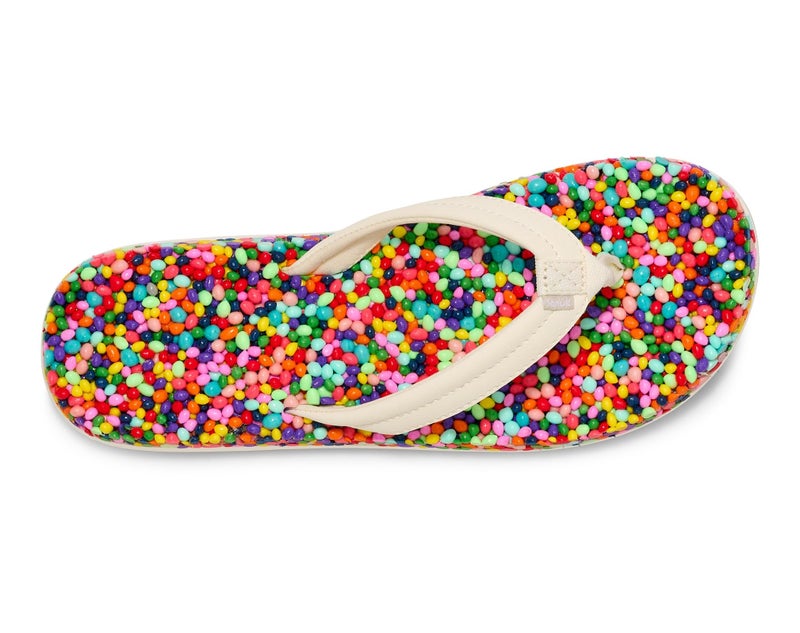 Sanuk Womens Bubblecush | Flip Flops for Women | Yoga Sandals For Women | Women's Beach Sandals | Comfort Footbed, Rainbow Confetti, 8 - Image 3