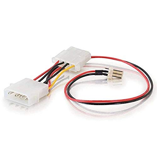 C2G Legrand Pass-Through Power Adapter Cable, 3 Pin to 4 Pin Adapter to Use as Computer Fan Adapter Cable, 6 Inch PC Fan Power Adapter, 1 Count, C2G 27078 - Image 1