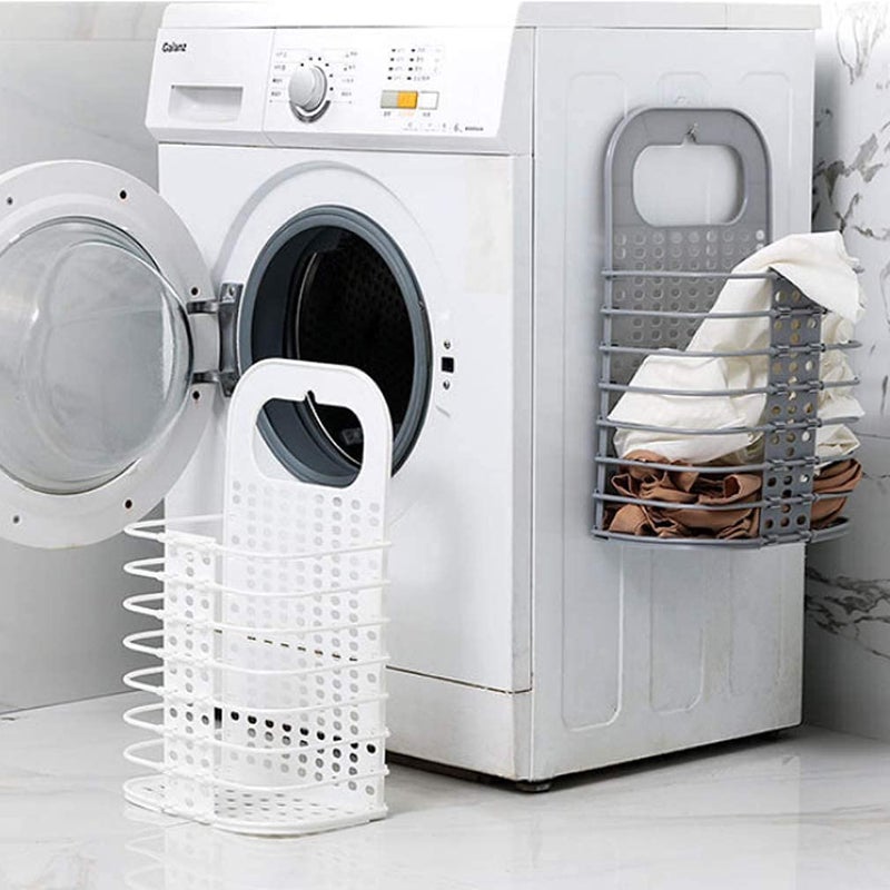 Savpesh Wall Hanging Storage Basket Bathroom Laundry Basket Portable Plastic Wall Mounted Hamper Bag Dirty Clothes Storage Organizer - Image 5